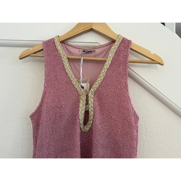 NWT Pho Firenze Knit Mini Dress Womens Medium Fairy Whimsy Event Pink Barbiecore - Picture 8 of 16